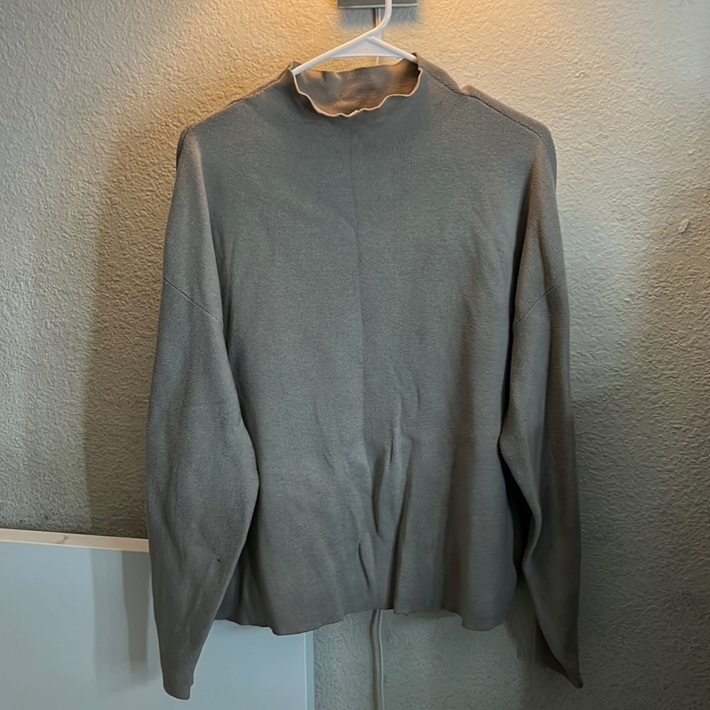 h&m brown turtle neck! doubles as a sweater/sweatshirt. perfect for layering